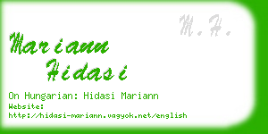 mariann hidasi business card